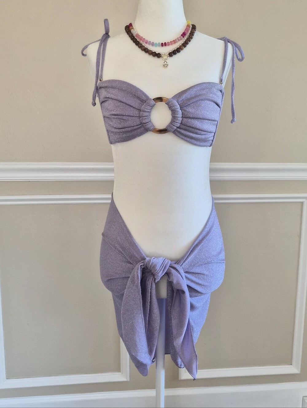 Montce Lilac Sparkle Lavender Metallic Sparkle Sarong